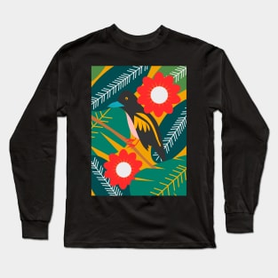 Broadbill and luxuriant vegetation Long Sleeve T-Shirt